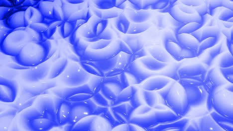 looped blue liquid background in 4k. abstract wavy pattern on bright glossy surface of blue fluid, waves on paint fluid in smooth animation. viscous 3d liquid. creative backdrop