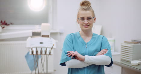 portrait of positive female doctor at clinic 3