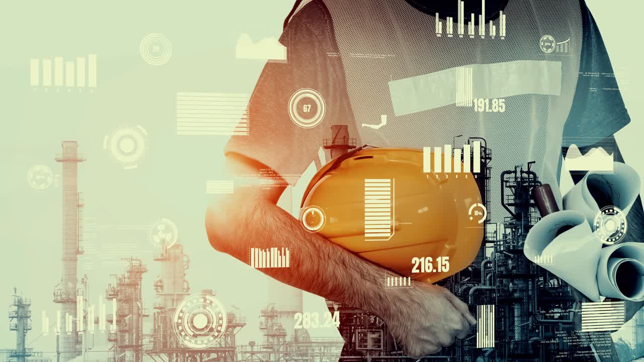 futuro concepto de planta de fábrica y industria de la energía inventiva