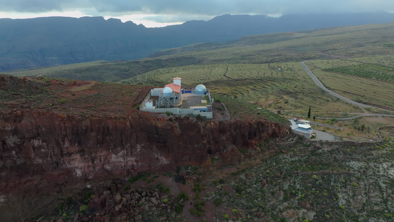 Aerial view of the Temisas astronomical observatory on the island of Gran Canaria.