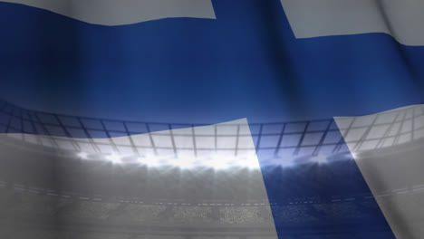 finnish flag with football stadium