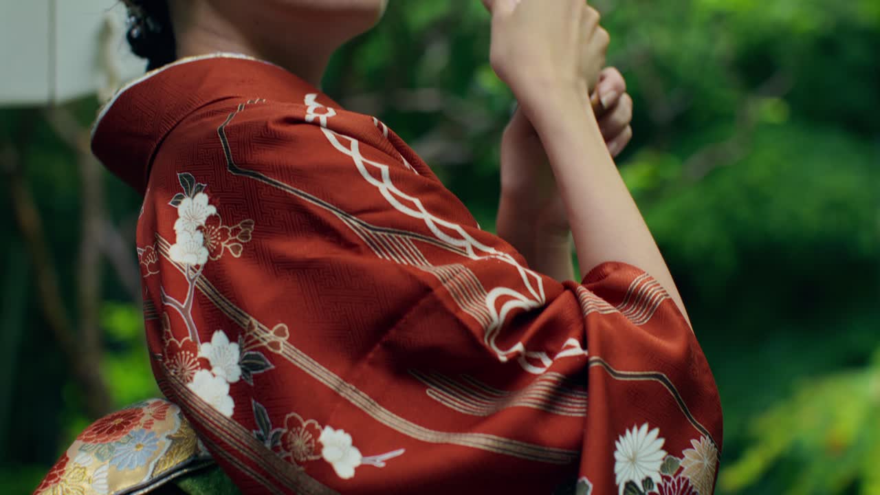 Woman in Traditional Japanese Kimono