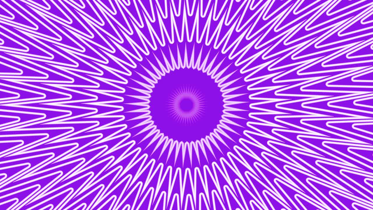 Abstract Purple psychedelic flower animated background - Looped