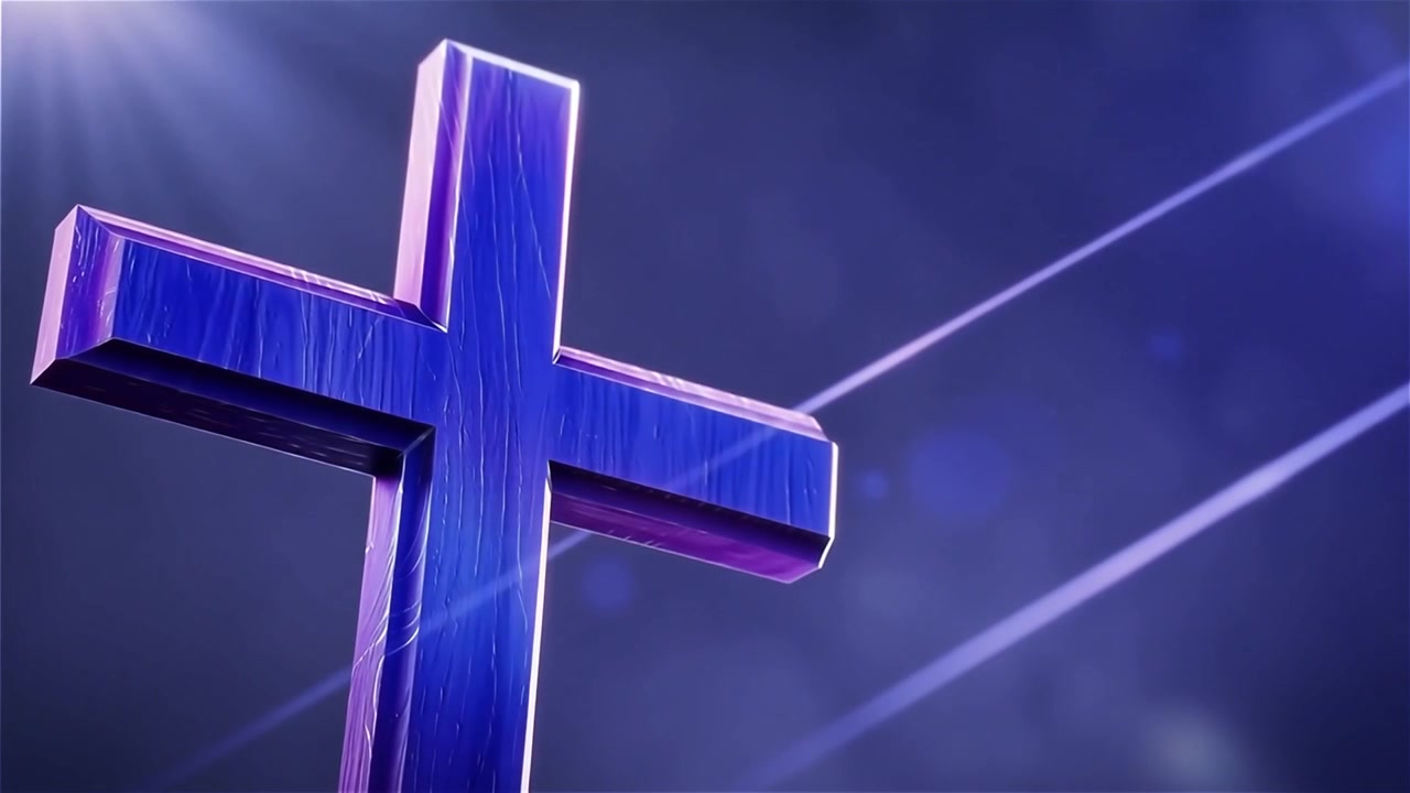 Croce Cristiana Luce Celestiale Sfondo per il Culto.