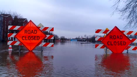 aerial drone flooding river water damage drone