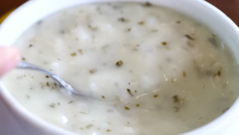 creamy soup in a bowl