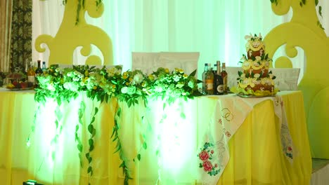 decorated table for a wedding dinner