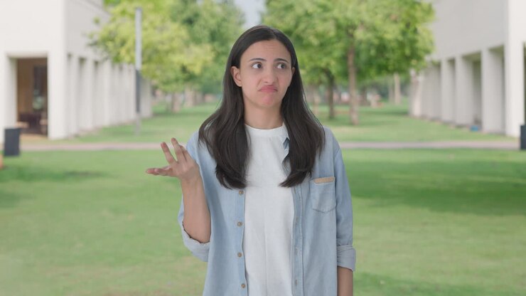 una chica india confundida preguntando qué pregunta