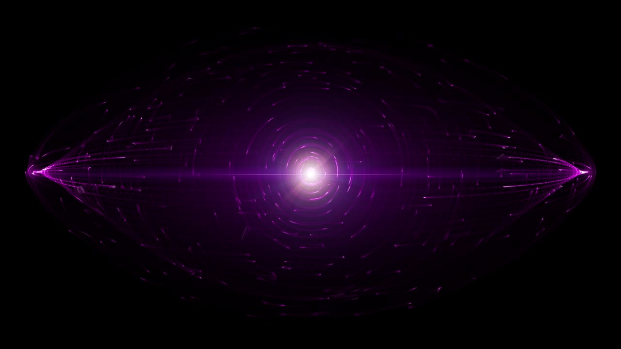 diseño abstracto de hud con partículas de luz brillantes que orbitan alrededor de un objeto en forma de disco. concepto para ovnis, naves espaciales, antigravidad y espacio exterior