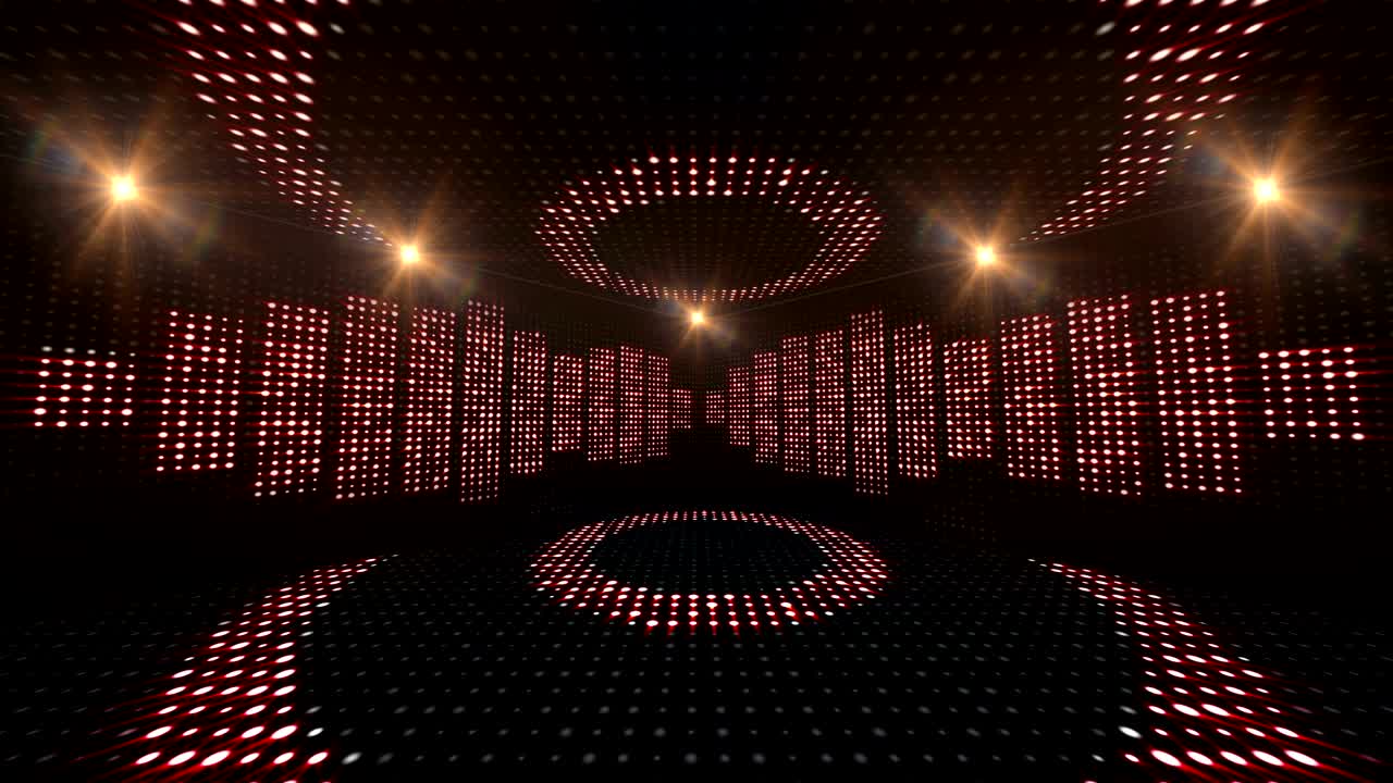 Music Waves Room, Lights Bulbs Animation, Rendering, Background, Loop