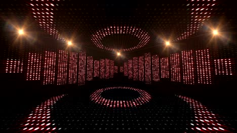 música ondas de la habitación, luces bombillas animación, renderización, fondo, bucle