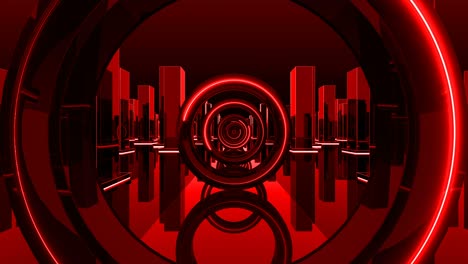 rojo artístico brillante abstracto geométrico ciudad fondo túnel