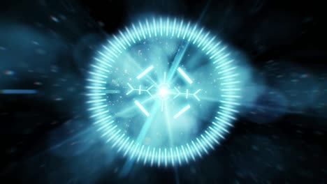 animación en 2d de un objetivo con un fondo de resaltos anamórficos