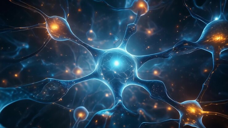 Visualizzazione astratta di connessioni di rete neurale nel cervello umano