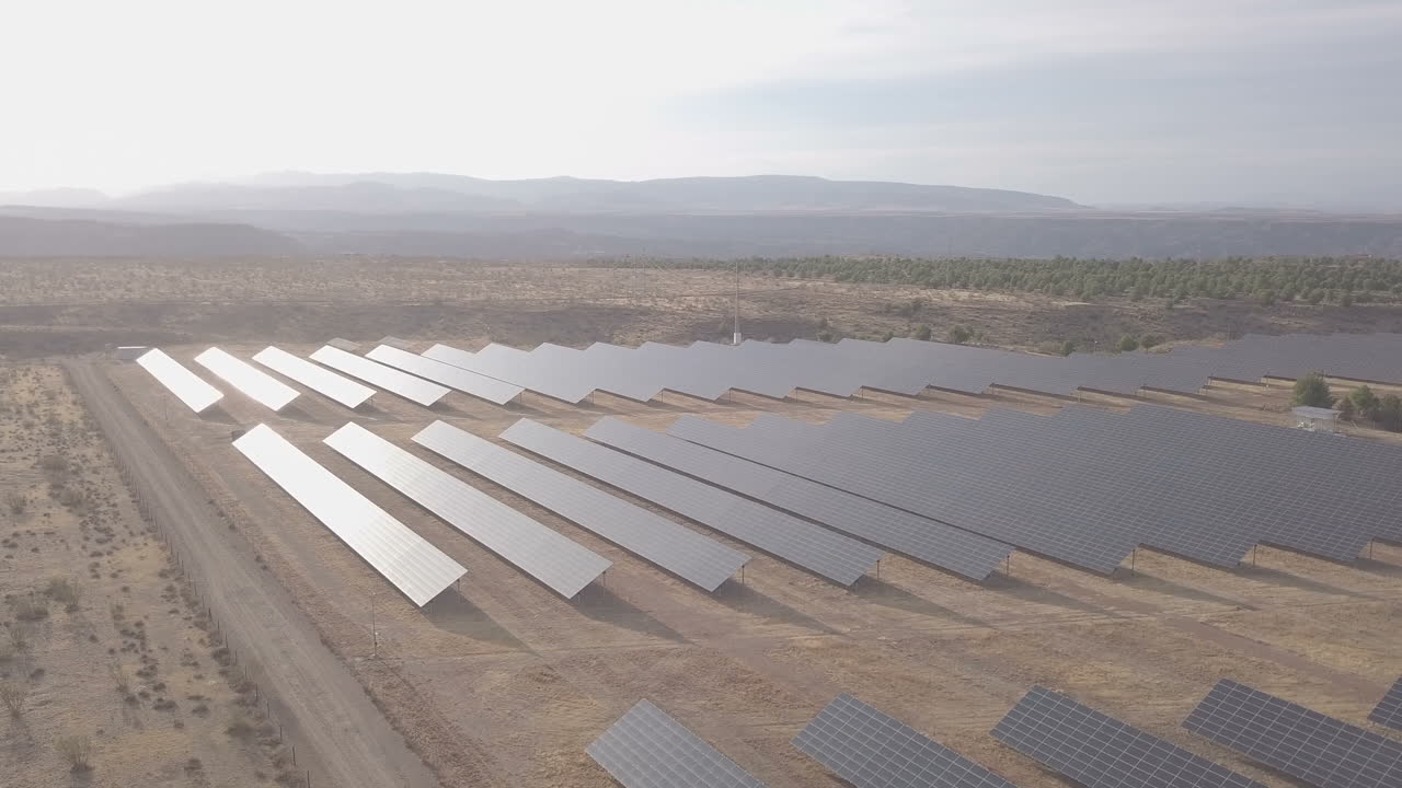 Solar Panel Farm in Rural Landscape