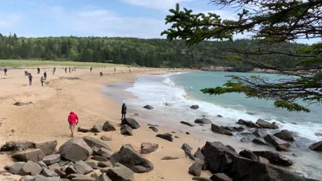 4-Km-Langer-Sandstrand-Im-Acadia-Nationalpark-In-Der-Nähe-Von-Bar-Harbor,-Maine