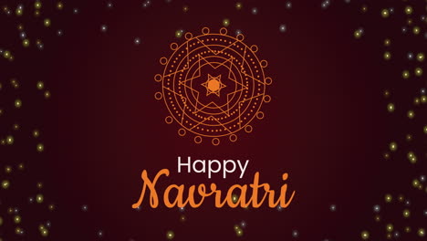 feliz celebración de navratri animación de letras