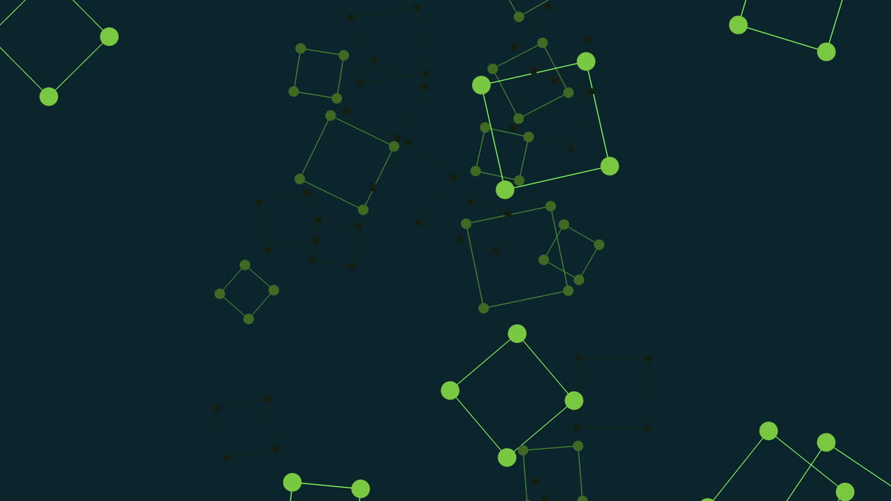 Grid like network of interconnected points in green lines