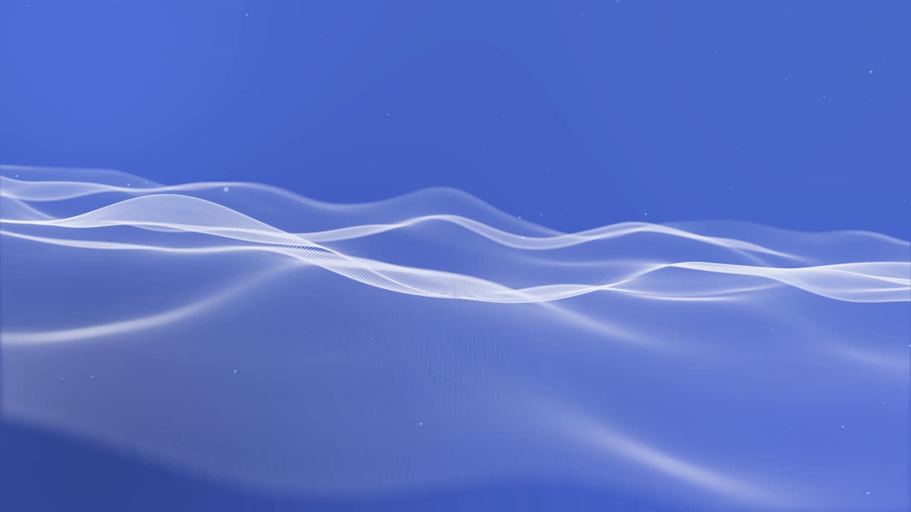 Abstract purple waves from glowing particles and lines futuristic hitech background glow particles