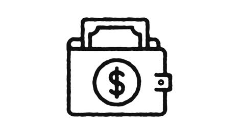 digital wallet icon animation footage & alpha channel