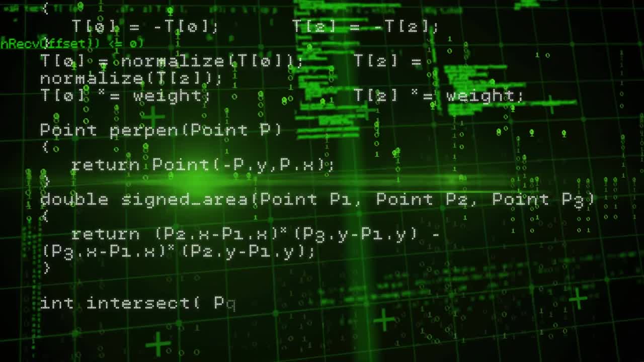 animatie van online binaire codering en gegevensverwerking