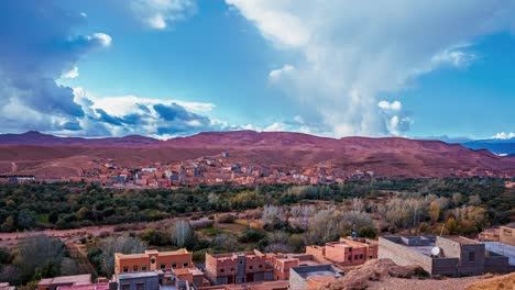 aerial timelapse view of the beautiful old town in morocco.