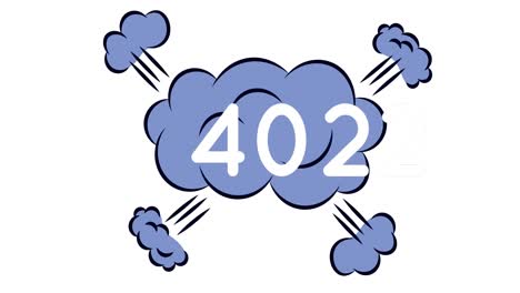 animación de números e iconos de nubes sobre un fondo blanco