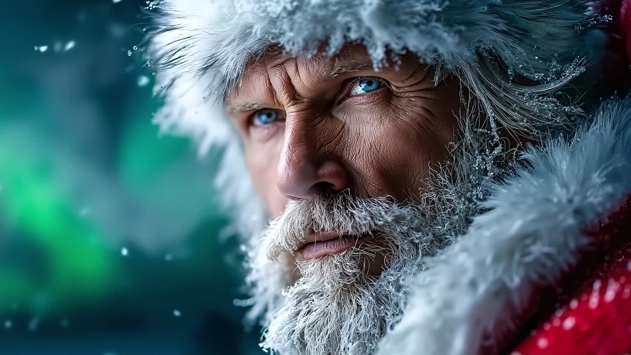 A close up of a man with a white beard and a white hat
