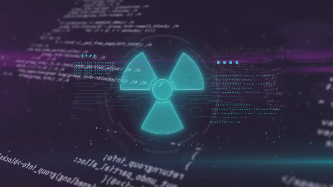 animazione del simbolo nucleare durante l'elaborazione dei dati