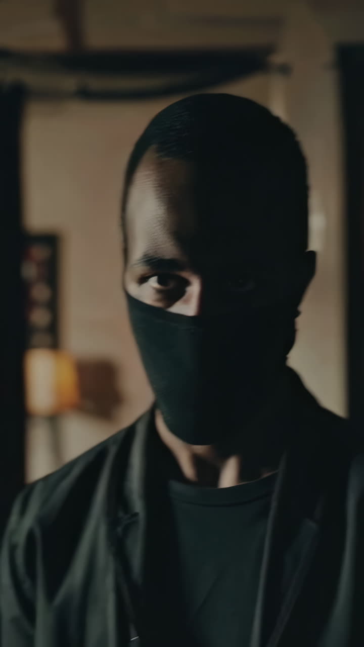 hombre con una máscara