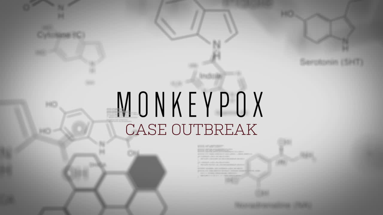 Animation of monkeypox text over data processing