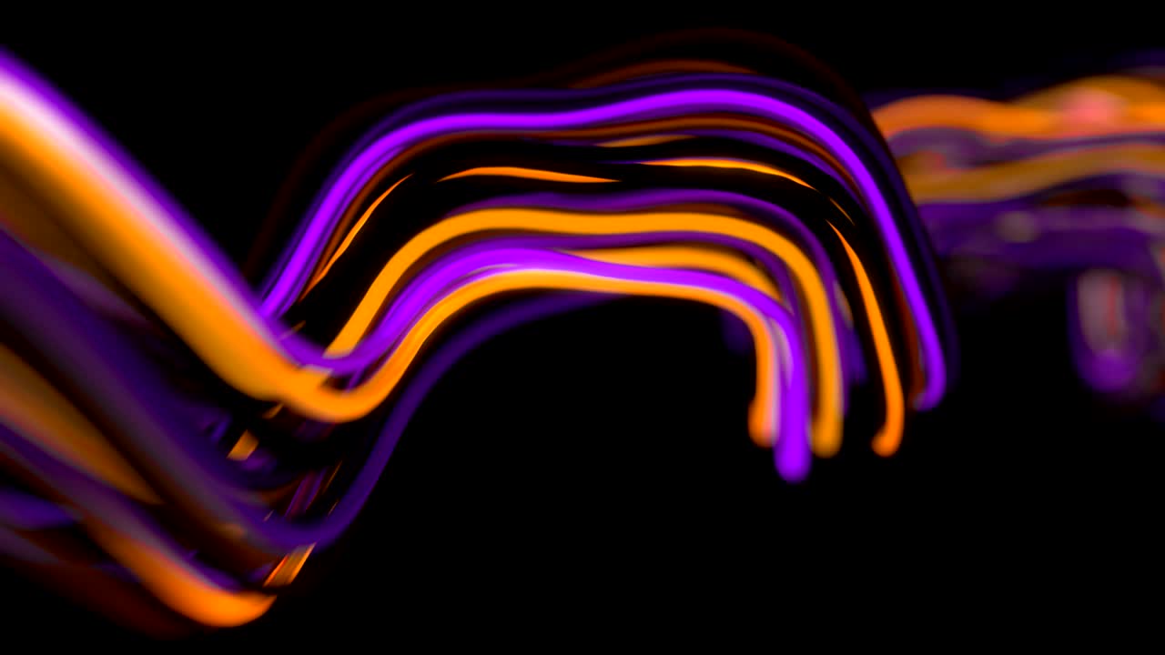 4k líneas onduladas de neón abstractas.