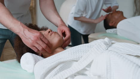 two clients getting a couple massage