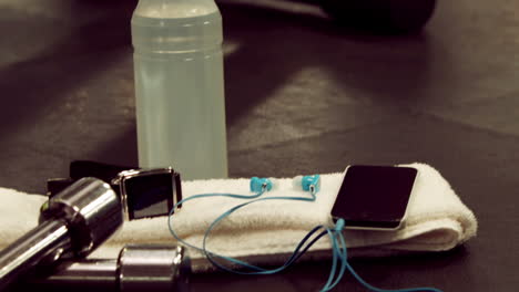 sport equipment laying on floor