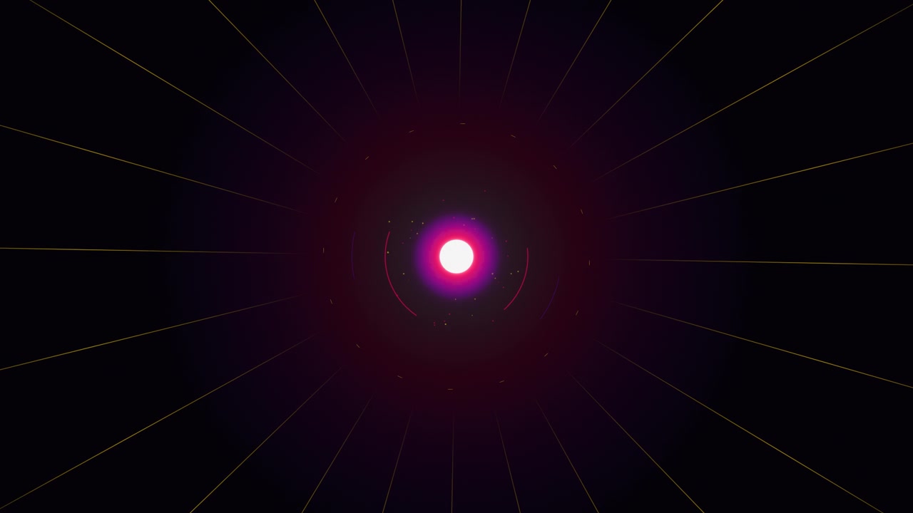 Pulso de luz rosa abstrato e brilhante com linhas radiais