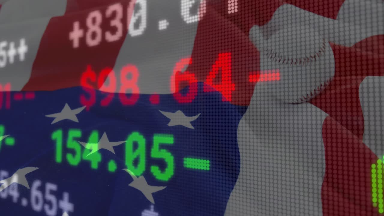 미국  ⁇ 발 위에서 금융 데이터 처리의 애니메이션