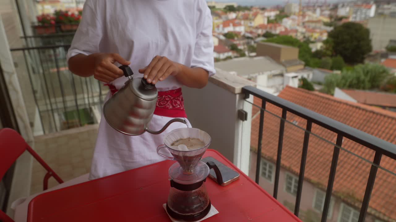 Making Coffee on a Balcony with a View