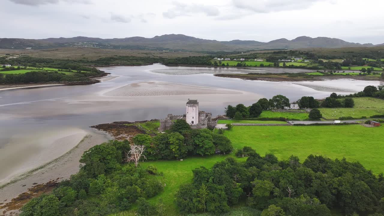 Doe Castle in Donegal, Ireland by the sea, serene and picturesque view