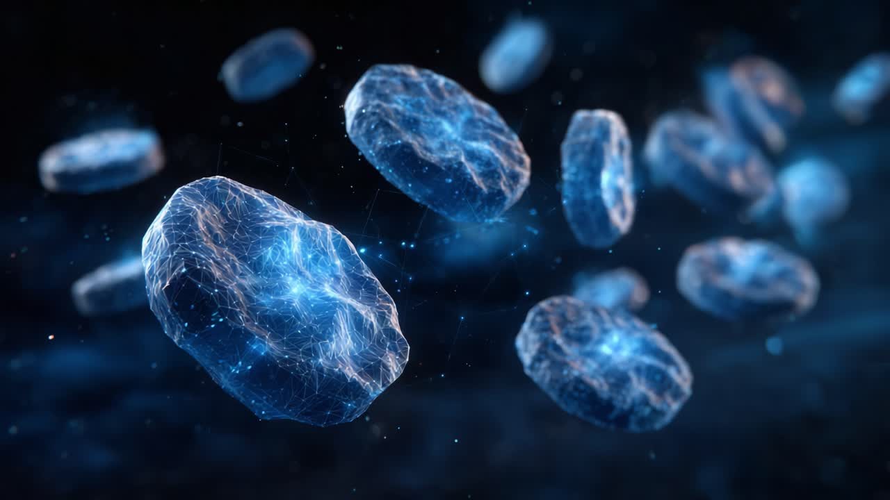 A Stunning Visualization of Floating Molecular Structures Highlighting Their Unique Formations and Vibrant Energy in a Cosmic-Like Setting
