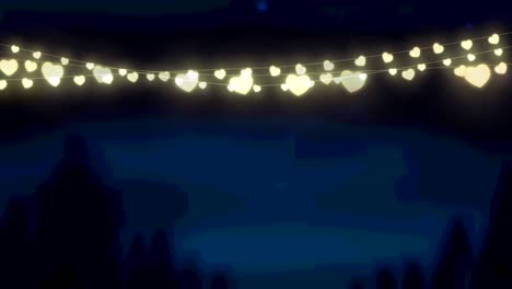 animation of glowing fairy lights over black background