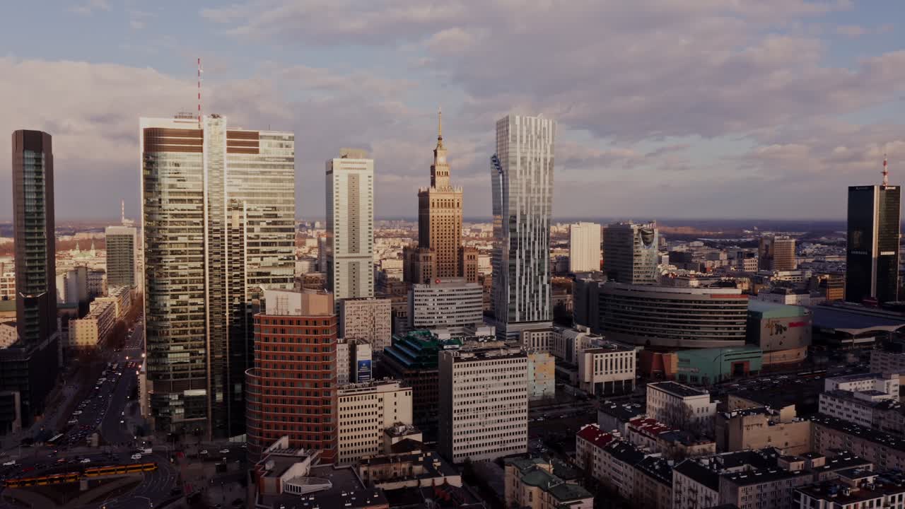 바르샤바 시내 풍경 항공 사진
