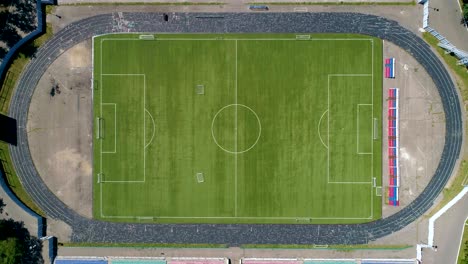 classical empty old stadium from birds eye view