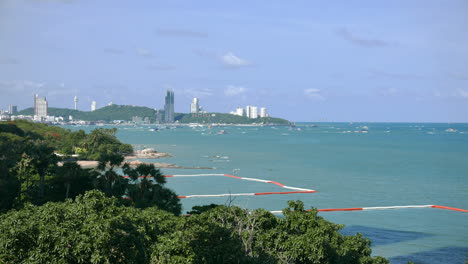 pattaya, tailandia, lapso de tiempo, de, barcos, flotar, alrededor, el, área de la bahía