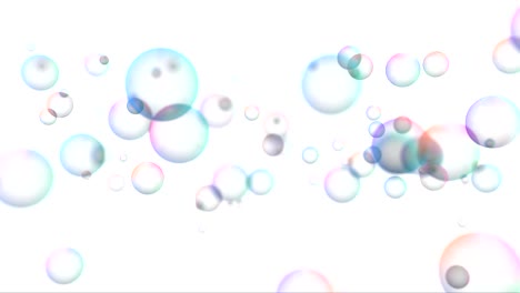 soap bubbles with rainbow reflection