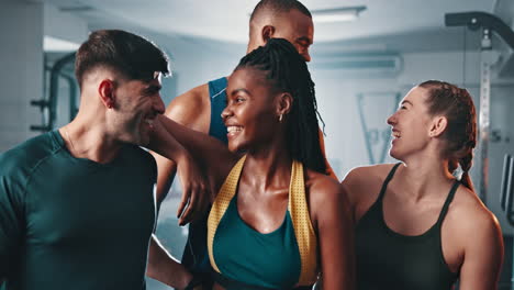 happy friends at the gym