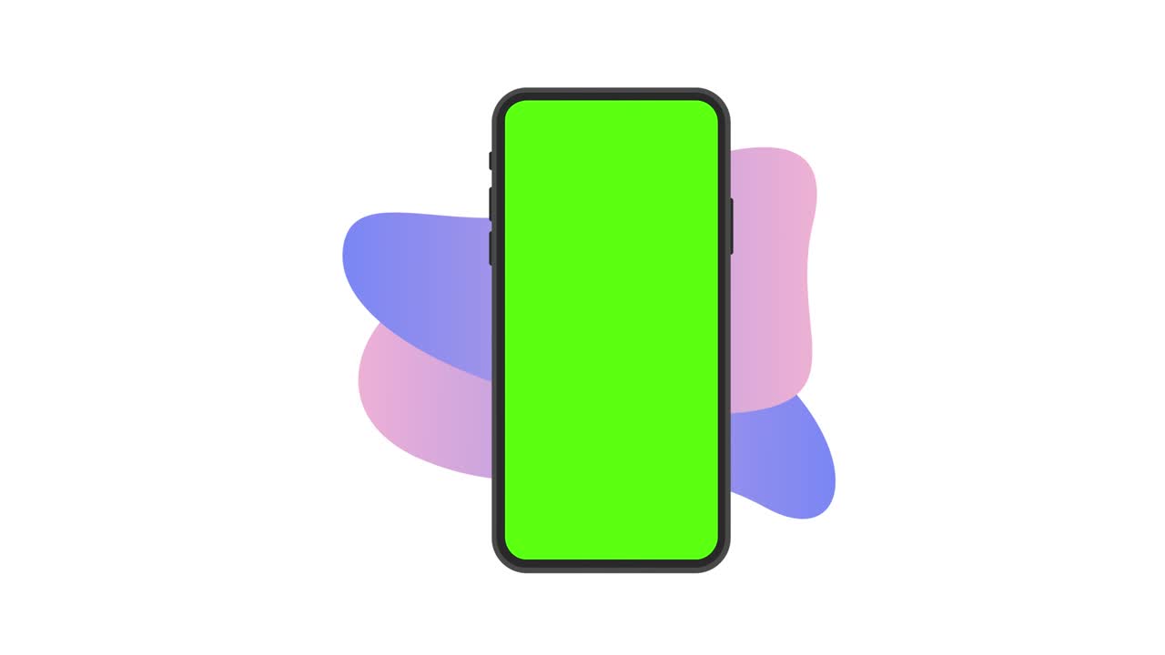 rendering 3d dello smartphone. schermata verde sul nuovo telefono per uso commerciale. animazione a loop senza cuciture 4k