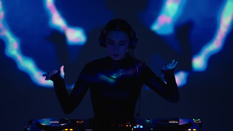 woman djing at a nightclub