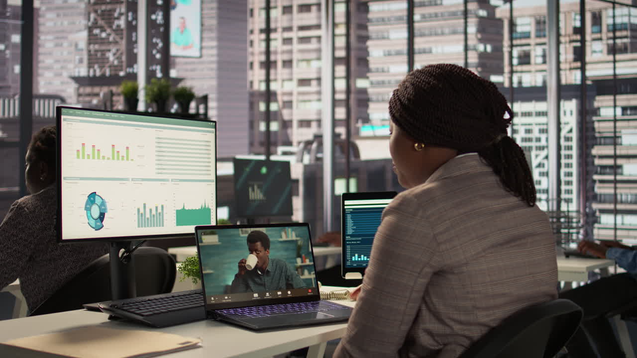 Businesswoman in a Video Conference