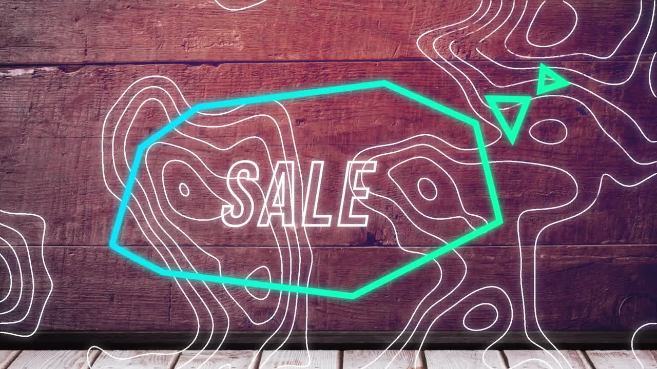 animación de texto de venta en burbuja de habla retro sobre fondo abstracto