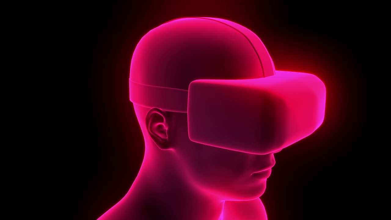 VR virtual reality headset hologram futuristic animation hmd game tech loop 4k